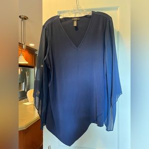 Alfani asymmetric blue top XL